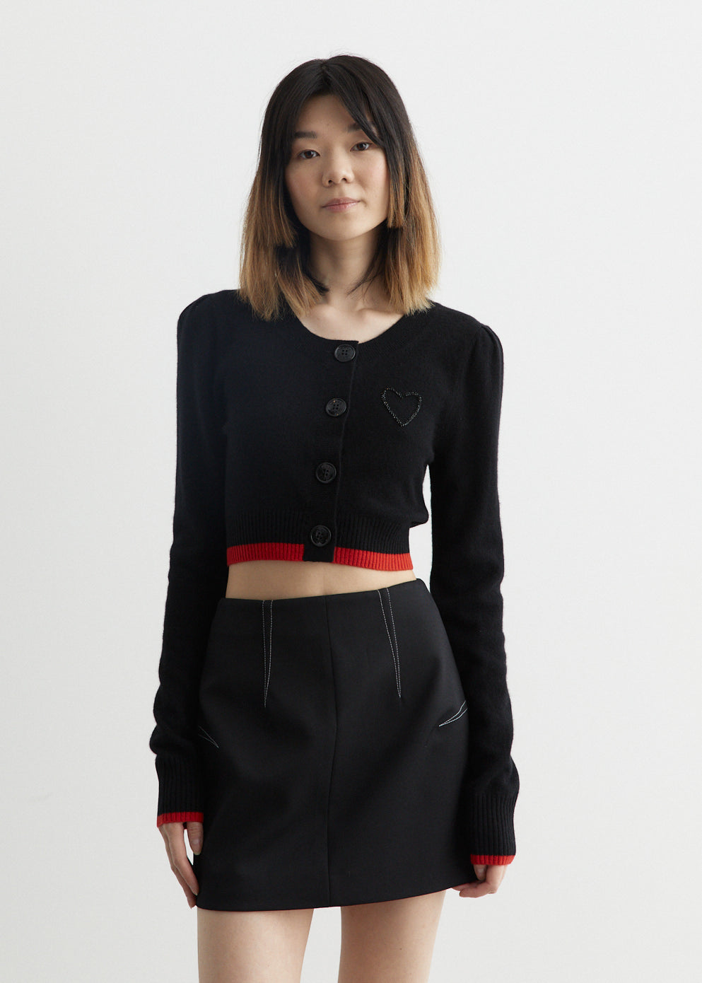 Cropped O-Neck Cardigan