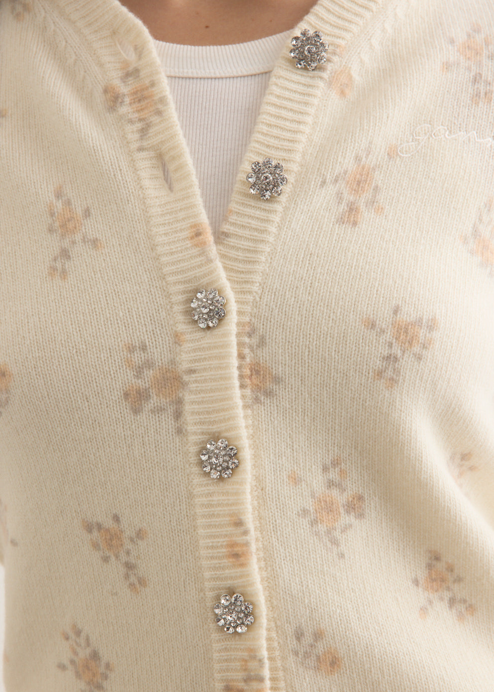 Printed Wool Mix Cardigan