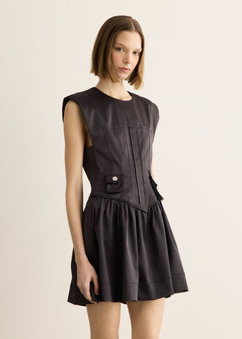 Double Satin Corset Mini Dress