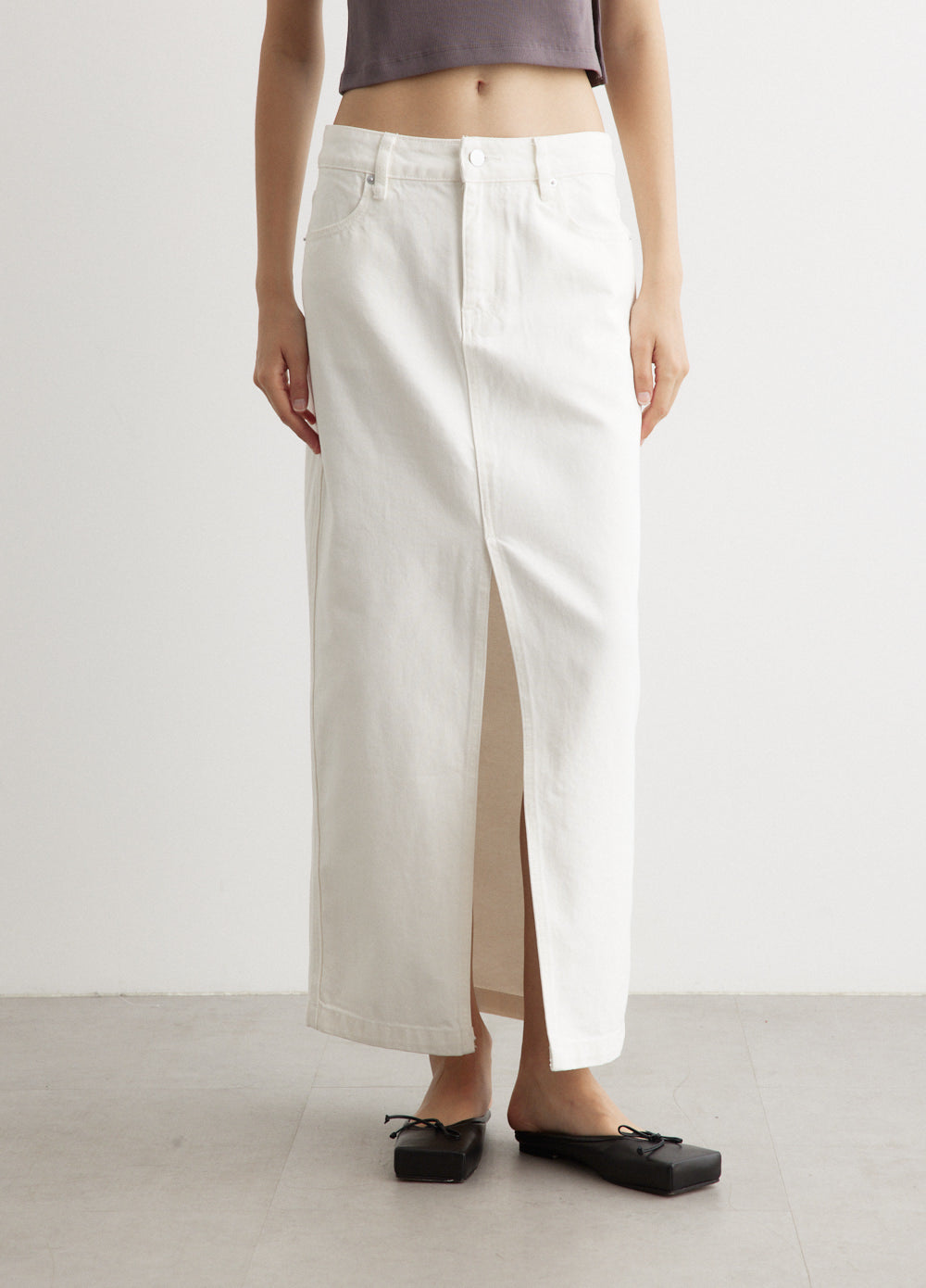 Freeze Denim Midi Skirt