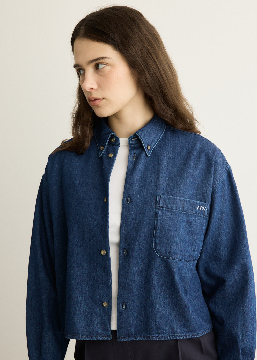 Sophia Button Down Logo Shirt