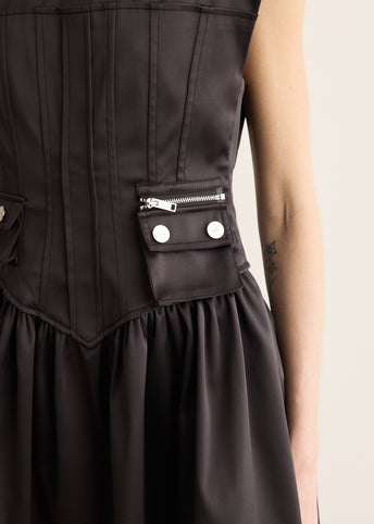 Double Satin Corset Mini Dress