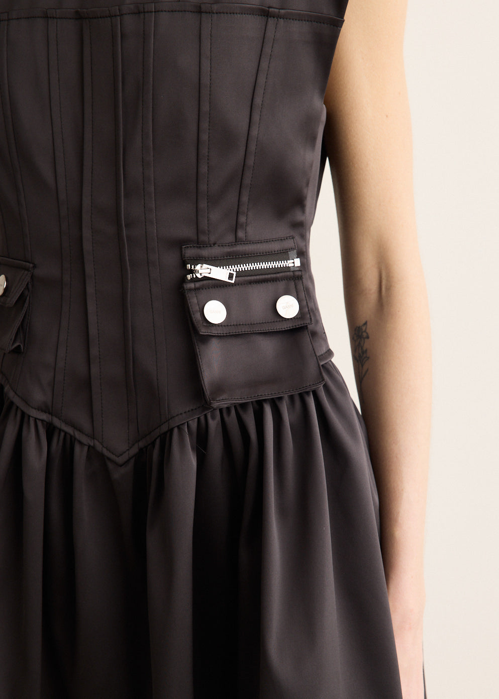 Double Satin Corset Mini Dress