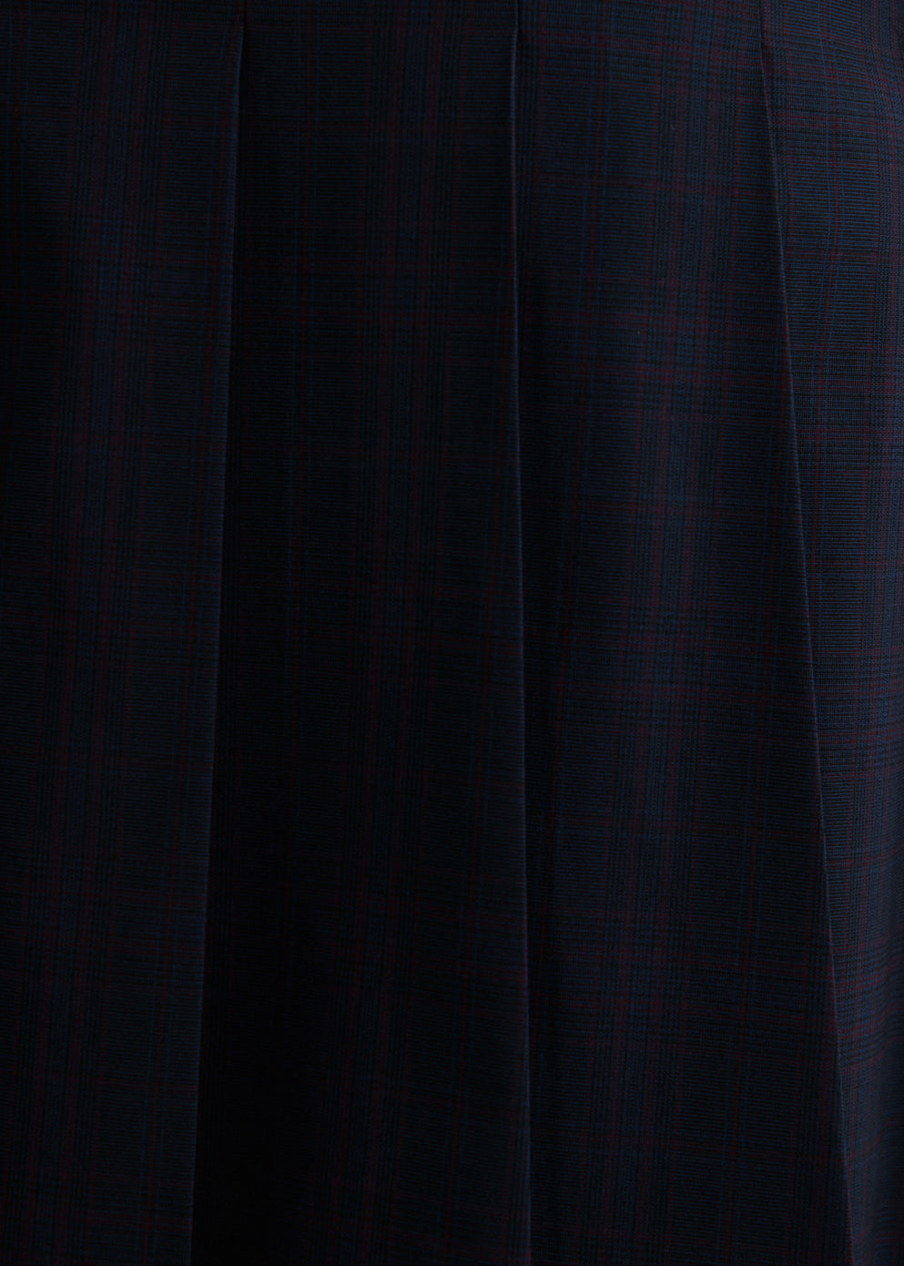 Pleats Midi Checked Skirt