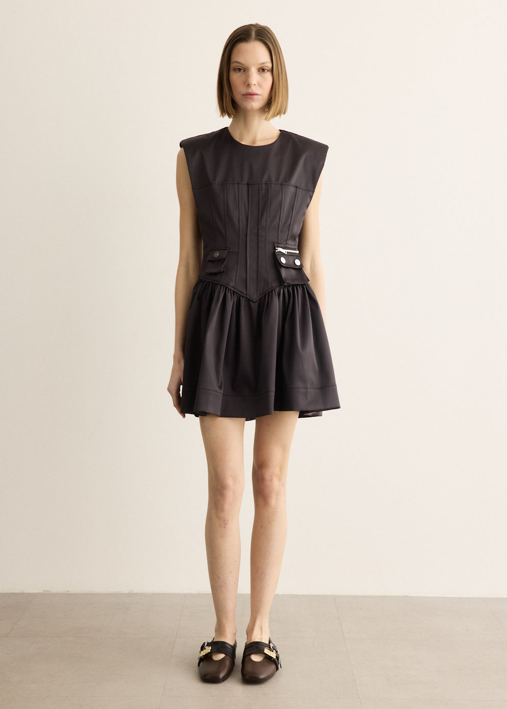 Double Satin Corset Mini Dress