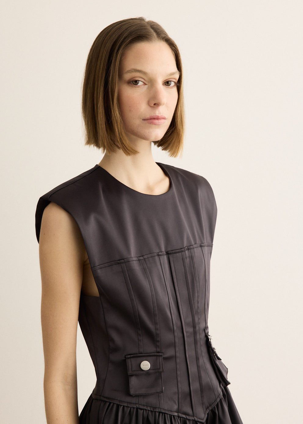 Double Satin Corset Mini Dress