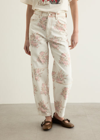 Print Denim Stary Jeans