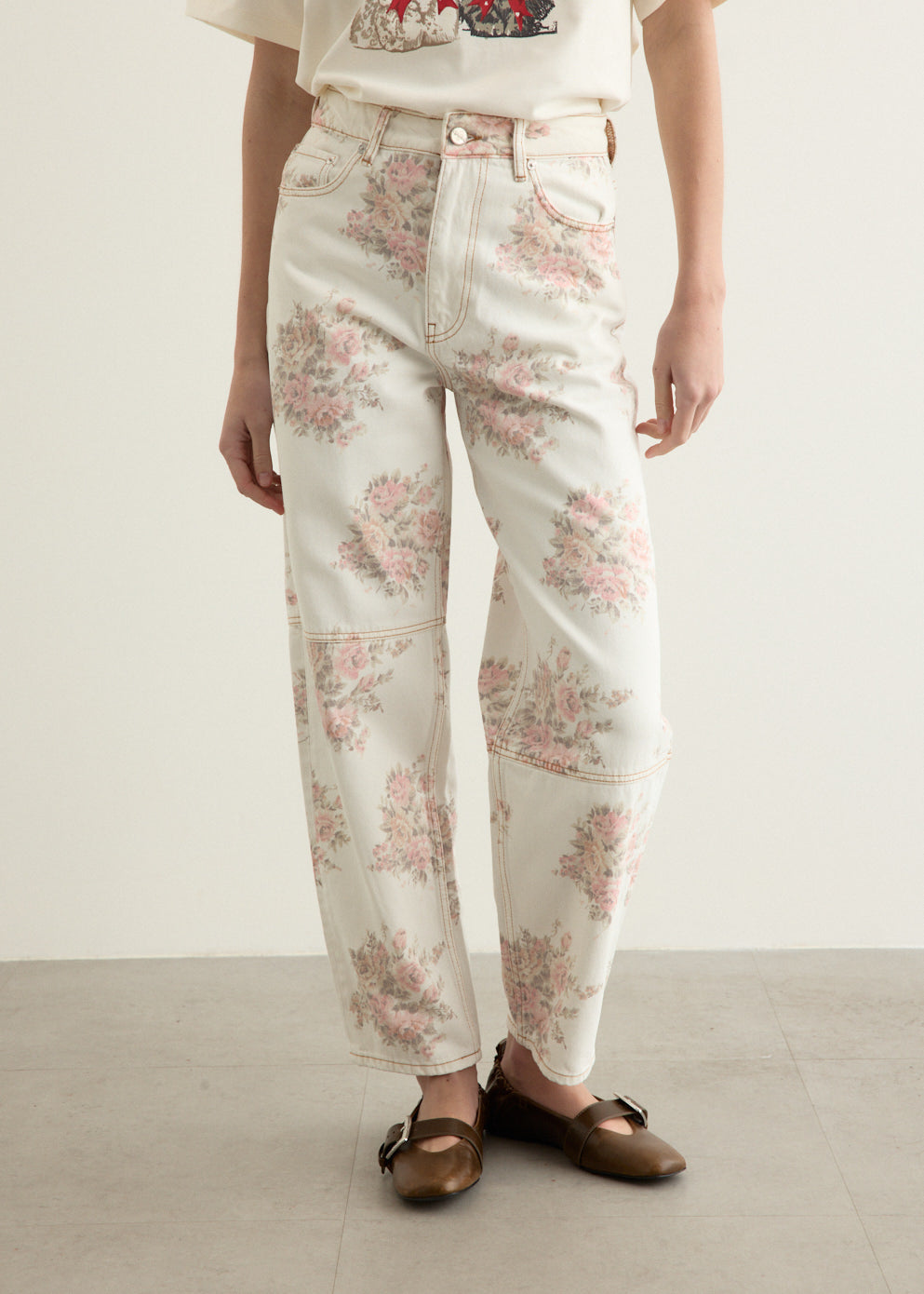 Print Denim Stary Jeans