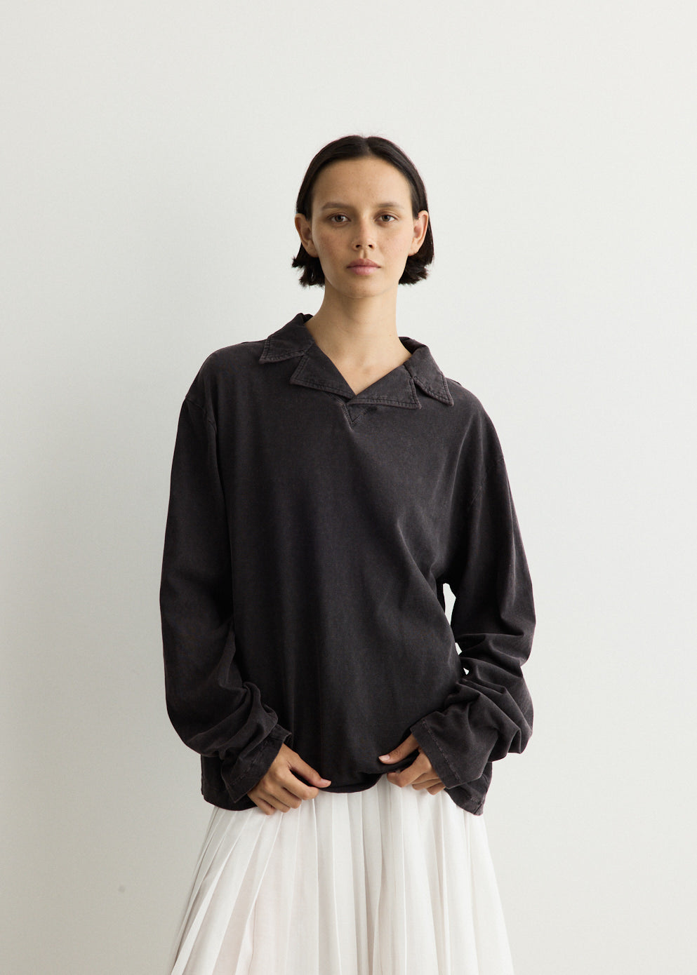 Washed Jersey Long Sleeve T-Shirt
