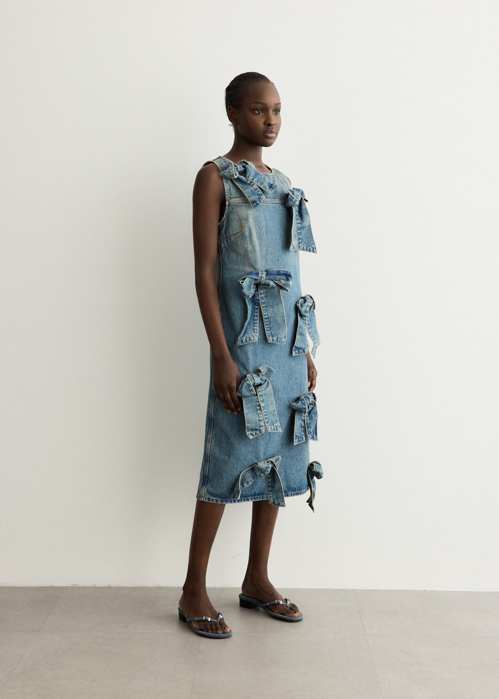 Tint Rigid Denim Bow Dress