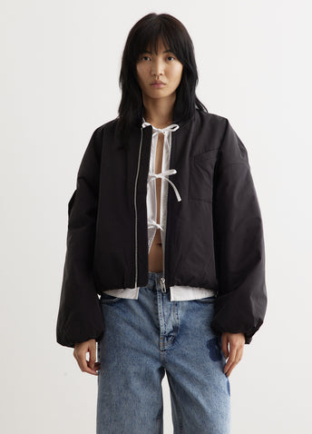 Light Twill Oversized Short Bomber Jacket