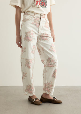 Print Denim Stary Jeans