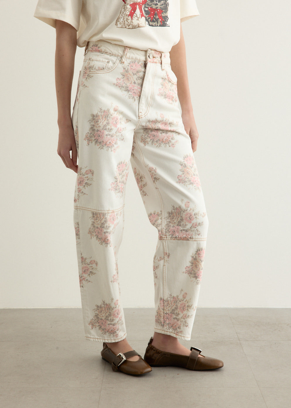 Print Denim Stary Jeans