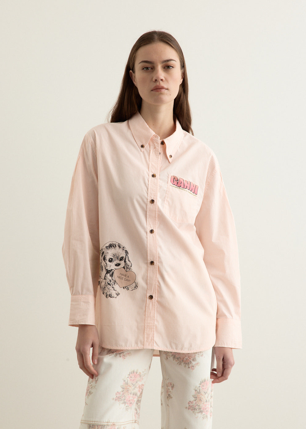Stripe Cotton Oversized Shirt