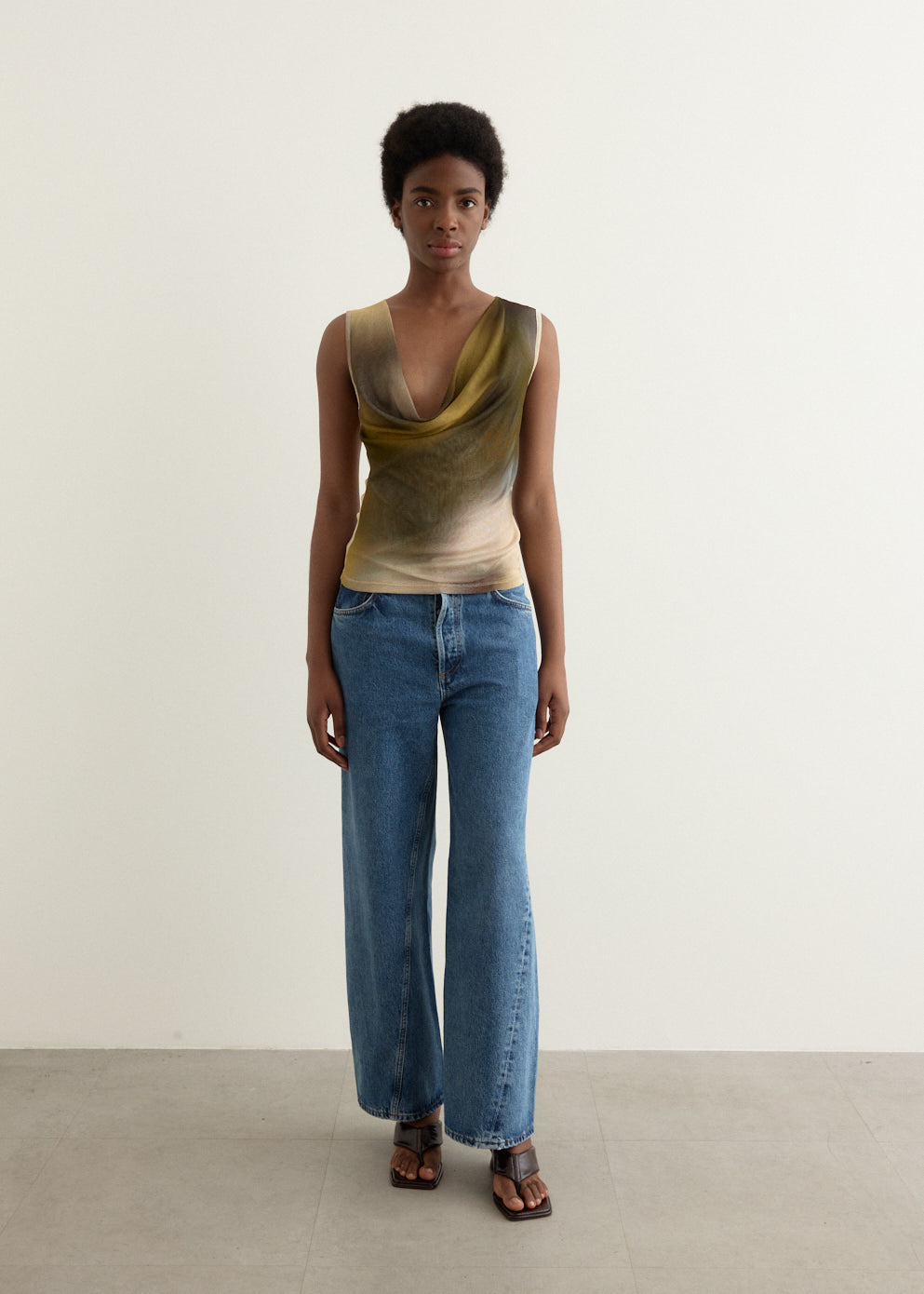 Cowl Silk Mesh Tank