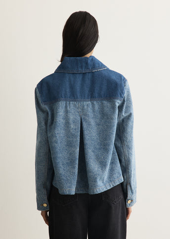 Patchwork Denim Short Jacket