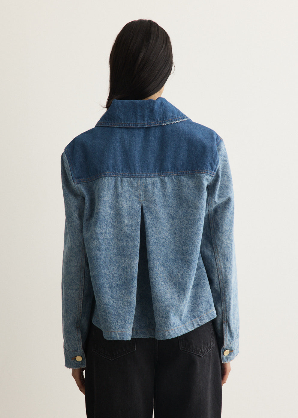 Patchwork Denim Short Jacket