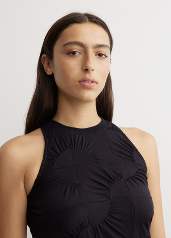 Gathered Jersey Sleeveless Dress