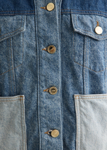 Patchwork Denim Short Jacket
