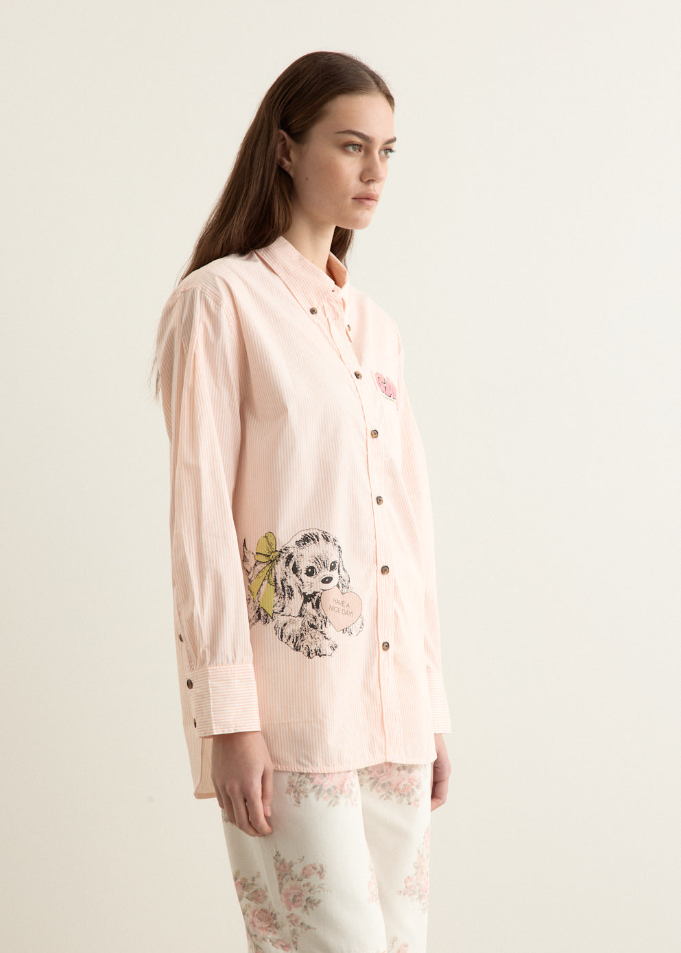 Stripe Cotton Oversized Shirt