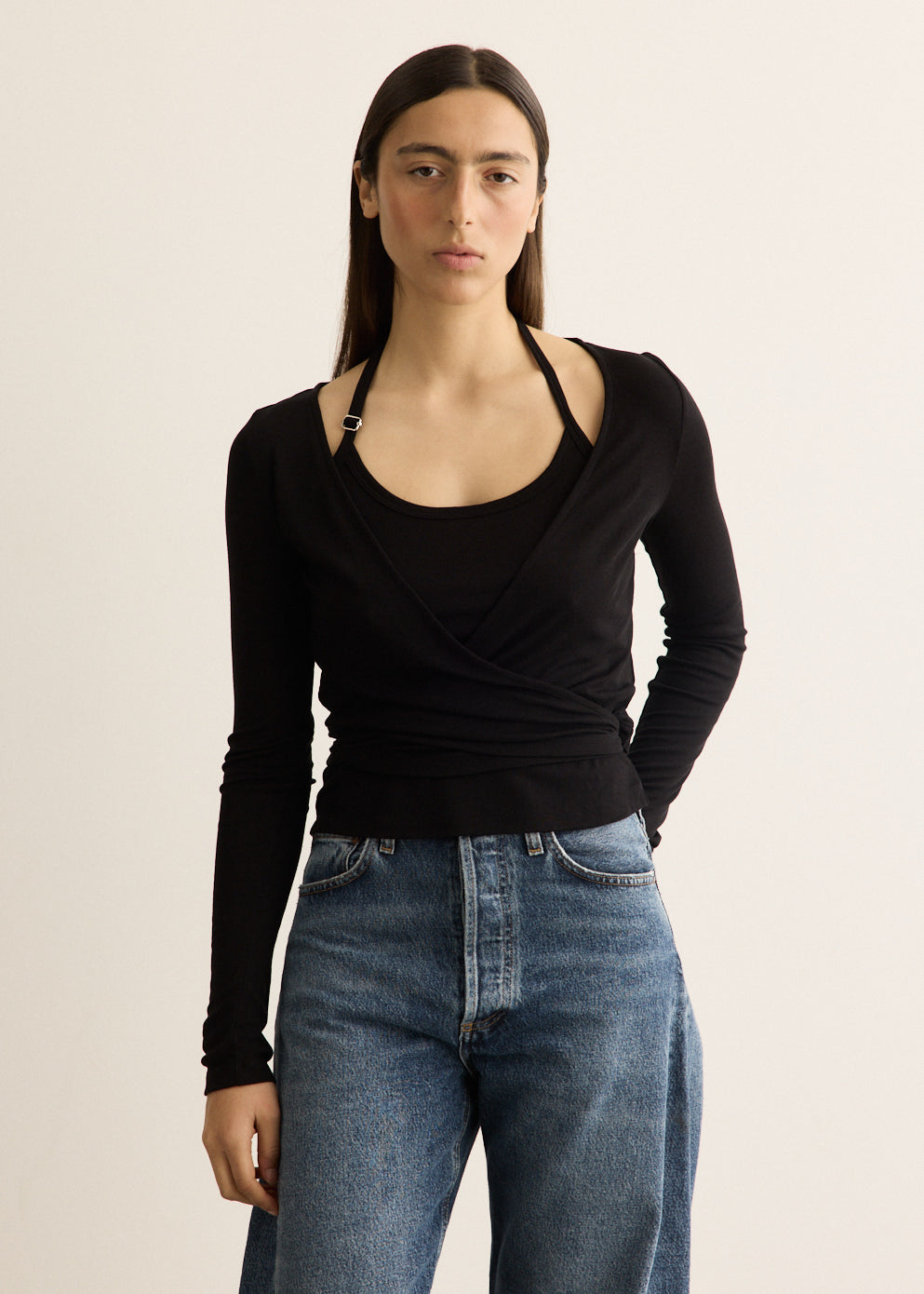 Double Halt Wrap Top