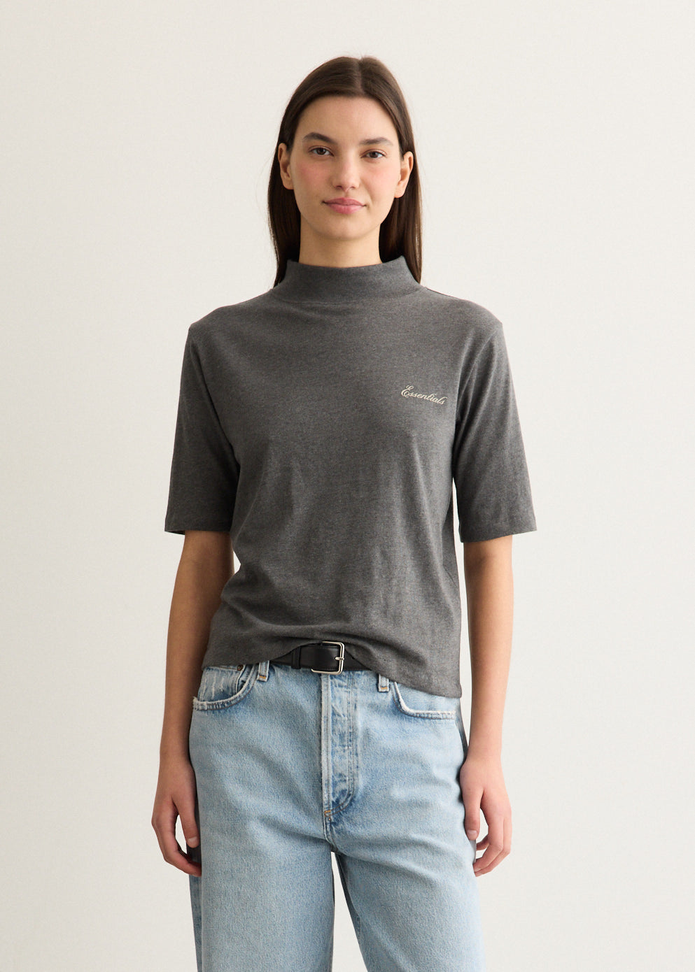 Slim Mock Neck T-Shirt