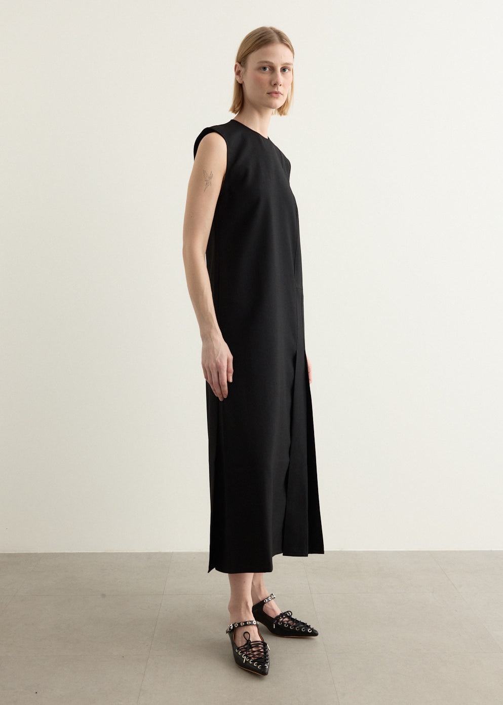 Sleeveless Pleated Dress