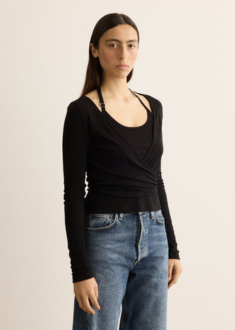 Double Halt Wrap Top