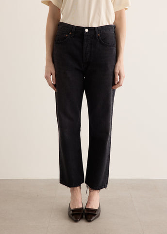 90's Crop Mid Rise Loose Straight Jeans