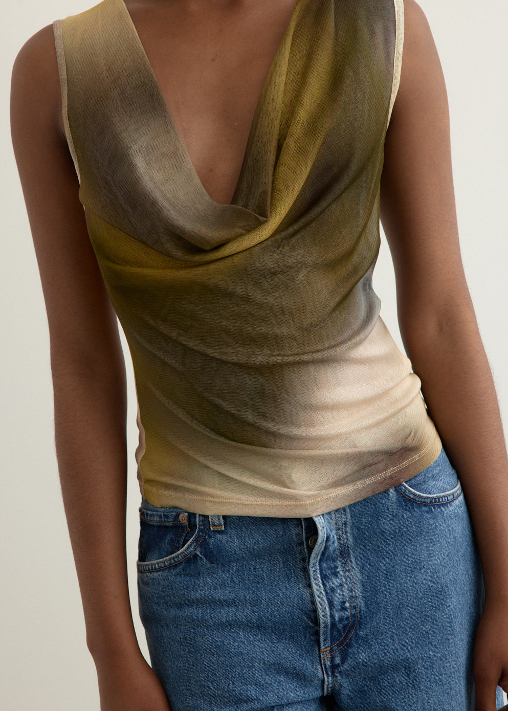 Cowl Silk Mesh Tank