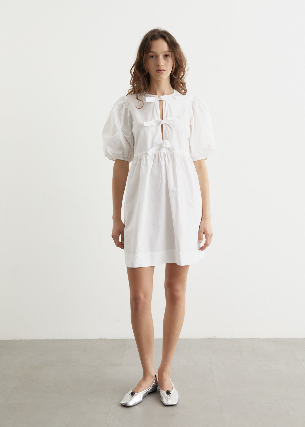 Ganni - Cotton Poplin Tie String Mini Dress - Dress,Specials : American Fashion Style Bags On Sale Ganni - Cotton Poplin Tie String Mini Dress - Dress,Specials : American Fashion Style Bags On Sale