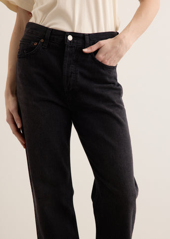 90's Crop Mid Rise Loose Straight Jeans
