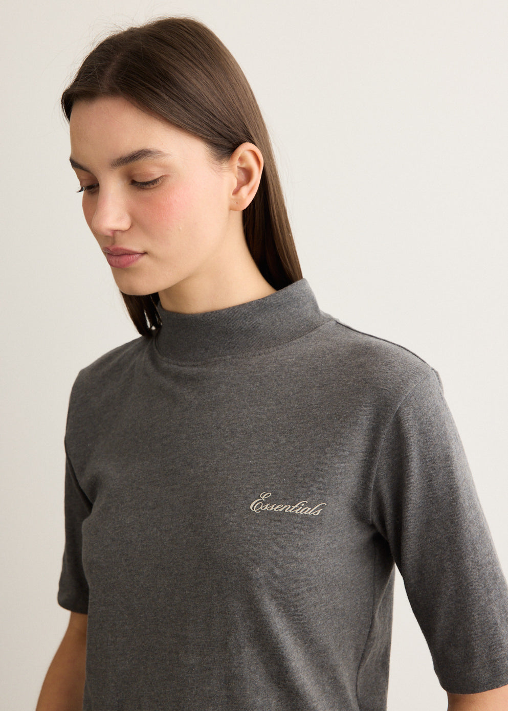 Slim Mock Neck T-Shirt