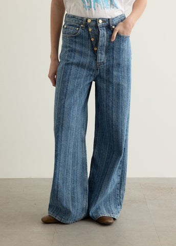 Structured Denim Double Fly Baggy Jeans