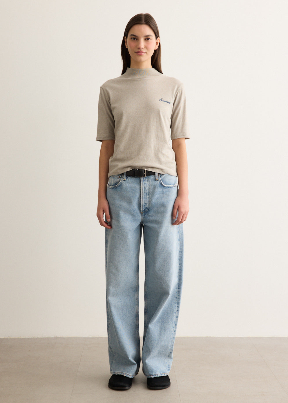 Slim Mock Neck T-Shirt