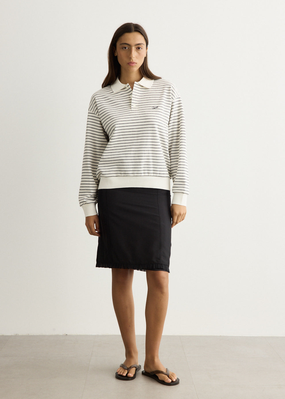 Unisex Striped Collared T-Shirt
