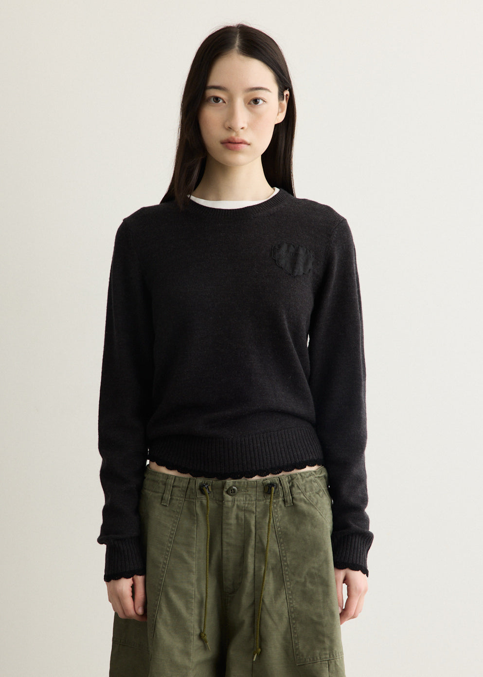 Lace Wool Crewneck