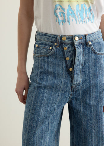 Structured Denim Double Fly Baggy Jeans