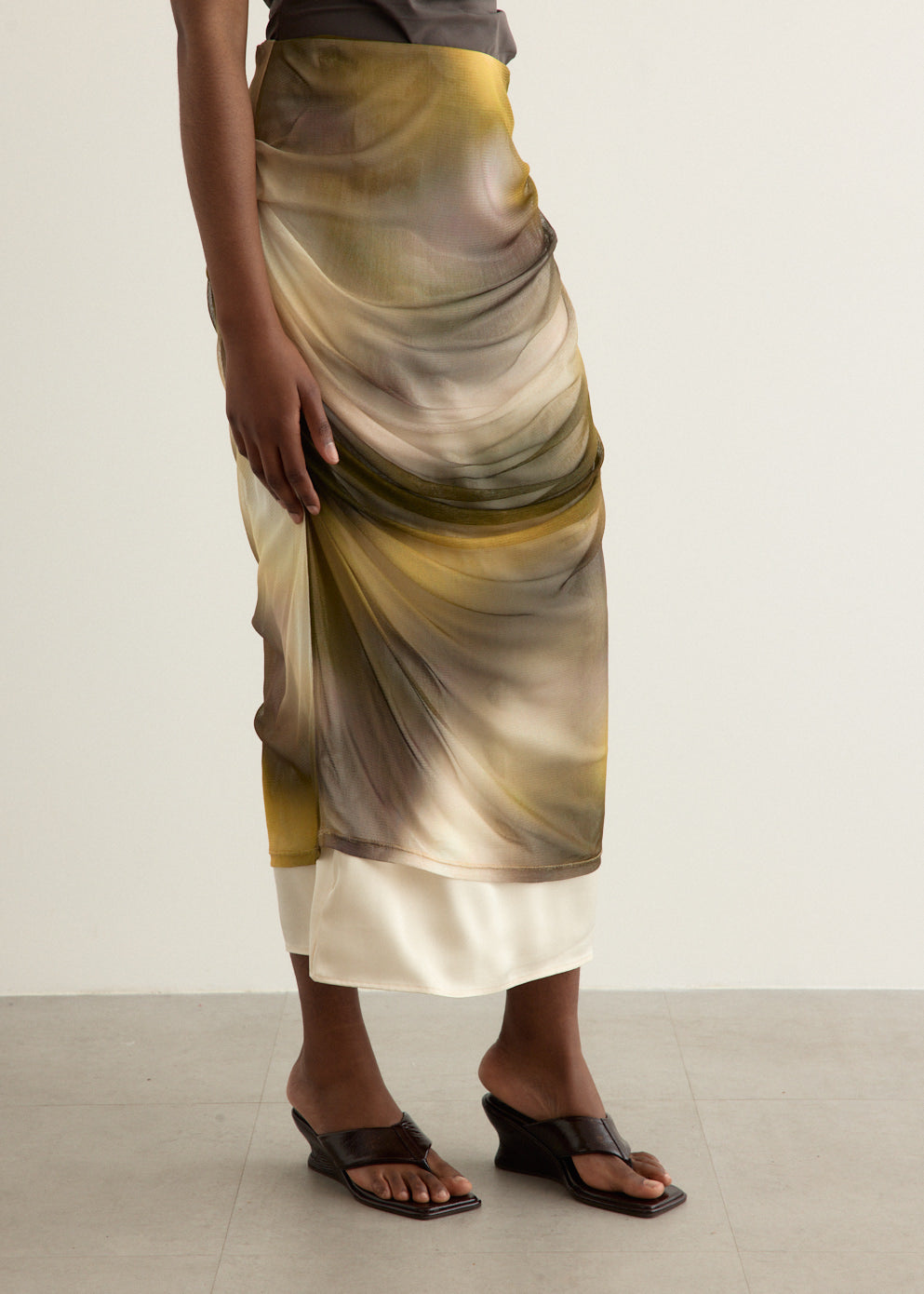 Silk Mesh Skirt