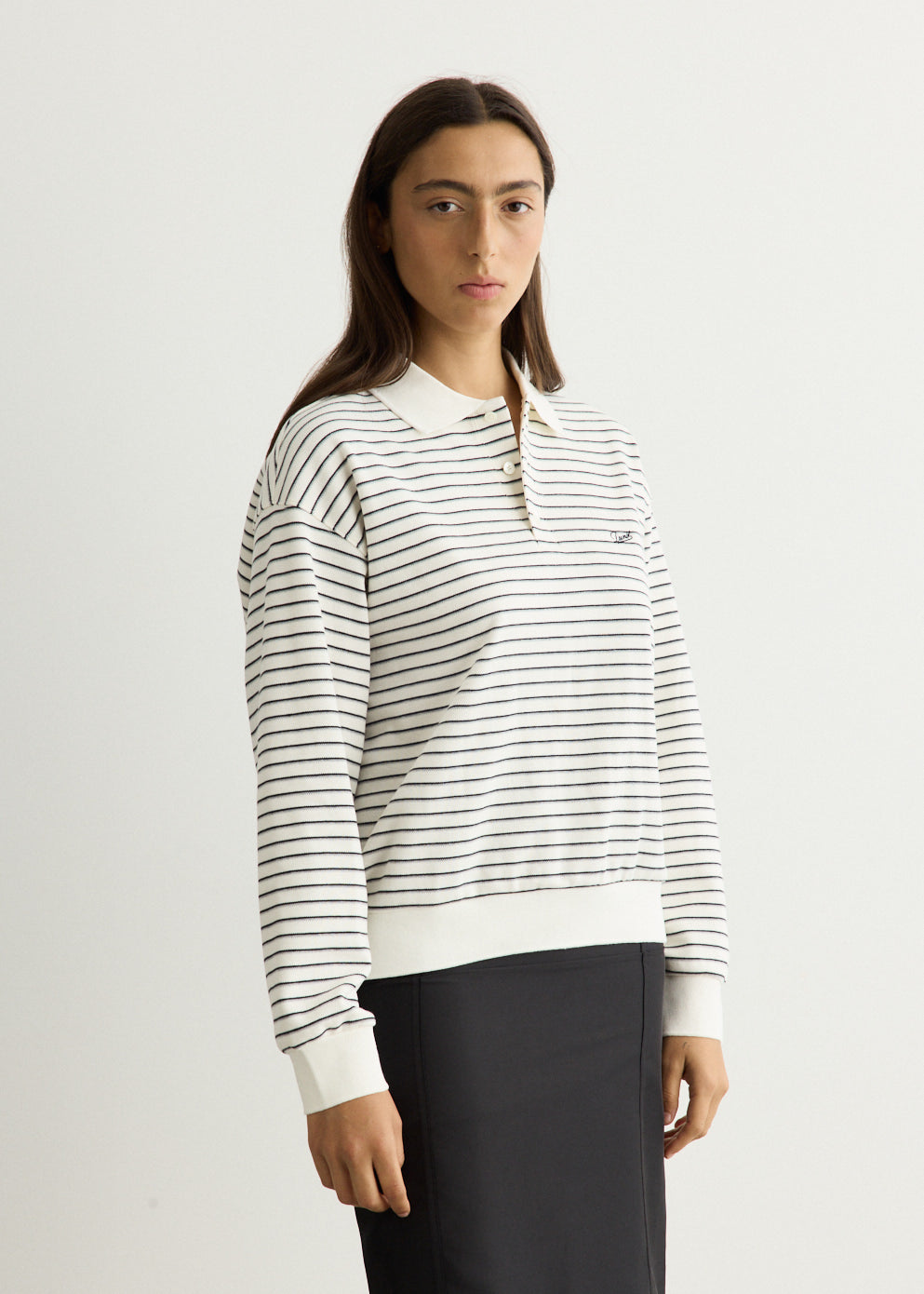 Unisex Striped Collared T-Shirt