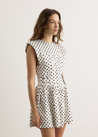 Printed Double Satin Corset Mini Dress