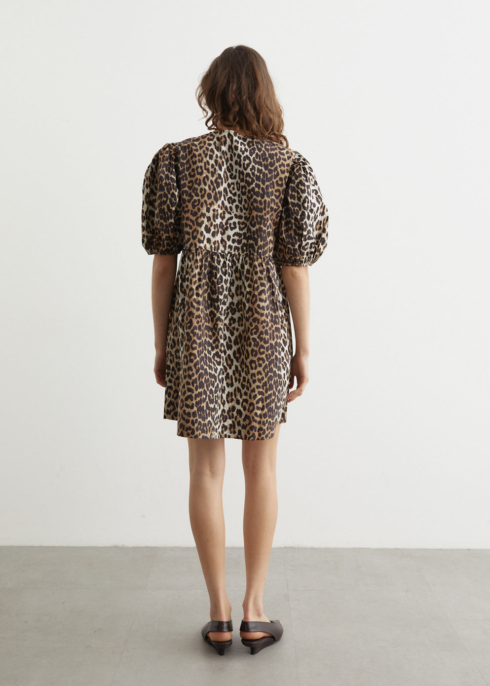 Printed Cotton Tie String Mini Dress