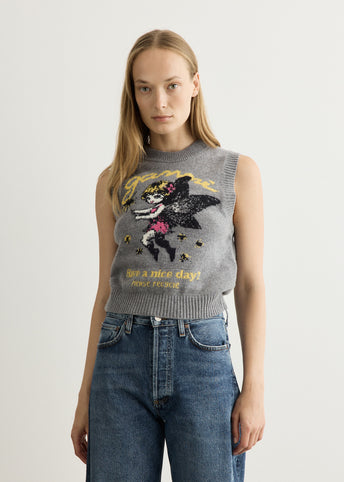 Graphic Wool Vest