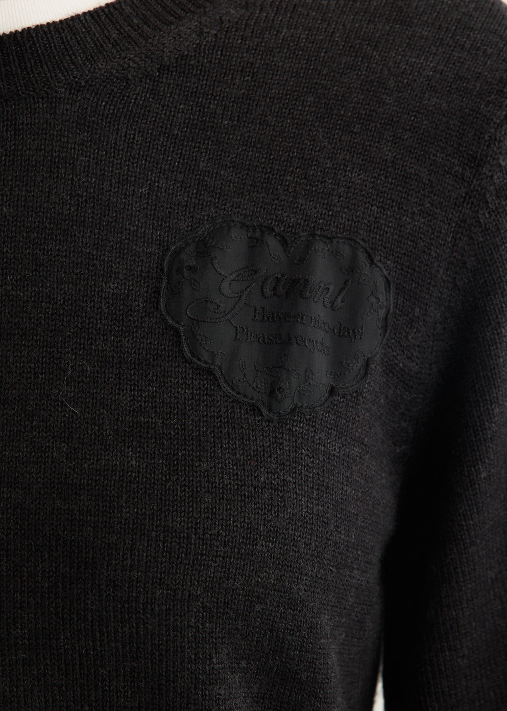 Lace Wool Crewneck