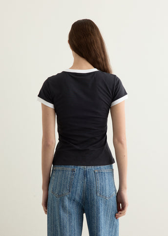 Basic Cotton Jersey Bear Fitted T-shirt
