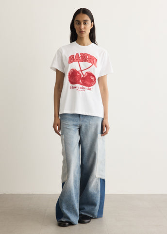Basic Cotton Jersey Cherry T-Shirt