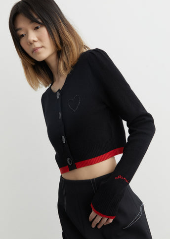 Cropped O-Neck Cardigan