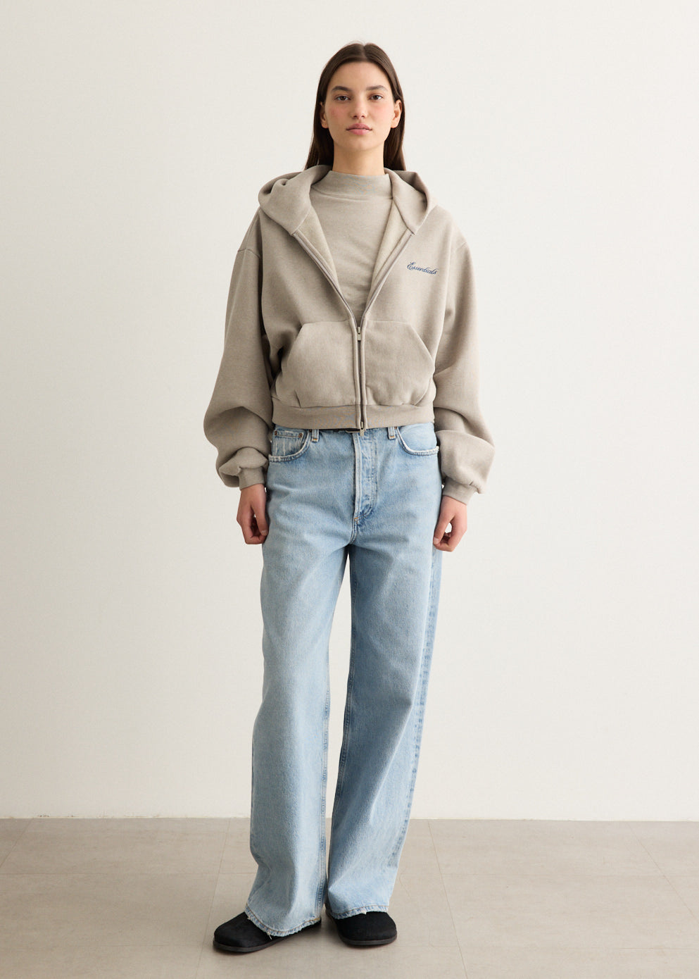 Modern Cropped Zip Hoodie