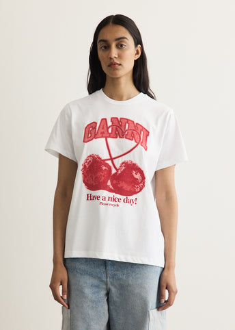 Basic Cotton Jersey Cherry T-Shirt