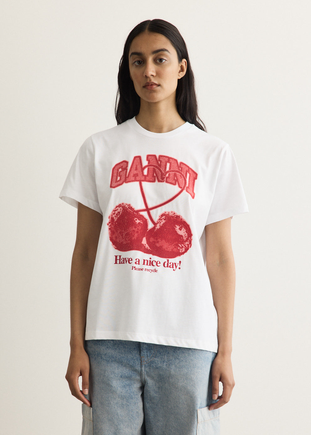 Basic Cotton Jersey Cherry T-Shirt